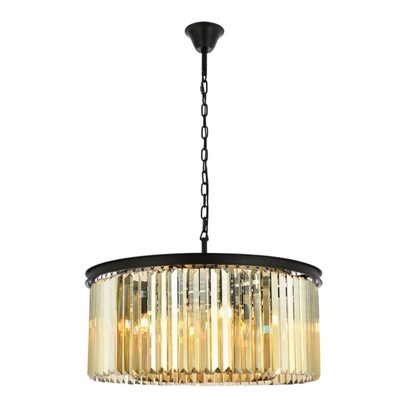 Urban Classic Sydney 8-Light Metal Royal Cut Chandelier in Black