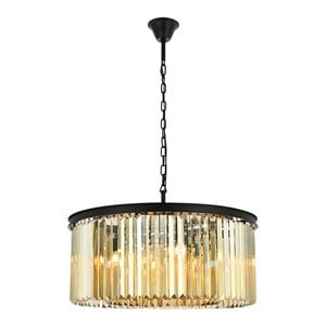 Urban Classic Sydney 8-Light Metal Royal Cut Chandelier in Black