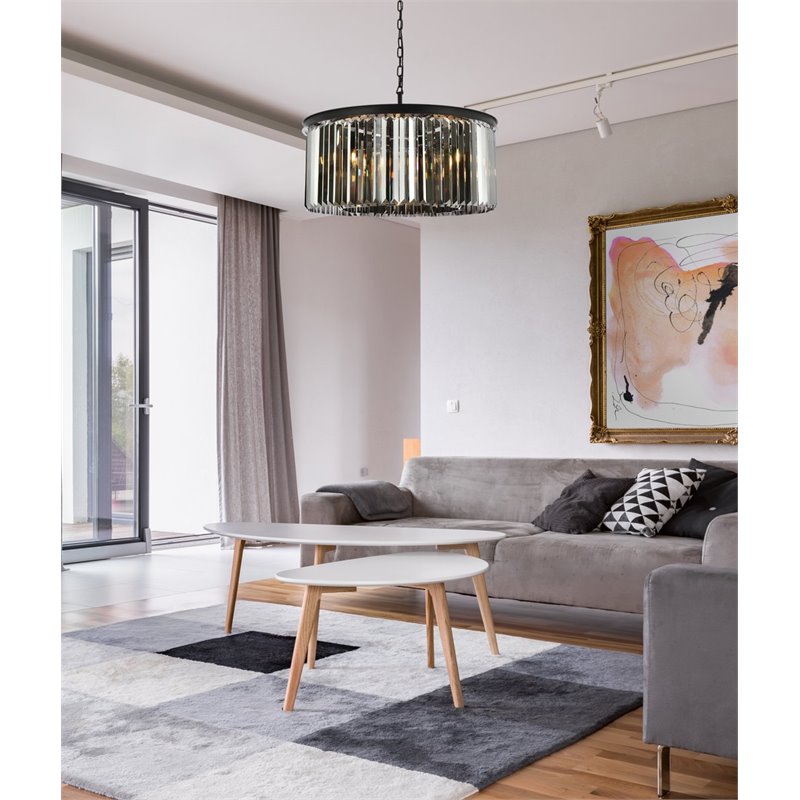 Urban Classic Sydney 8-Light Metal Royal Cut Chandelier in Matte Black