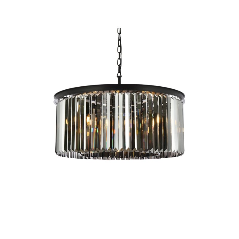 Urban Classic Sydney 8-Light Metal Royal Cut Chandelier in Matte Black