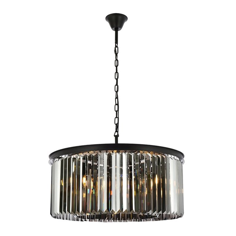 Urban Classic Sydney 8-Light Metal Royal Cut Chandelier in Matte Black