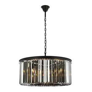 Urban Classic Sydney 8-Light Metal Royal Cut Chandelier in Matte Black