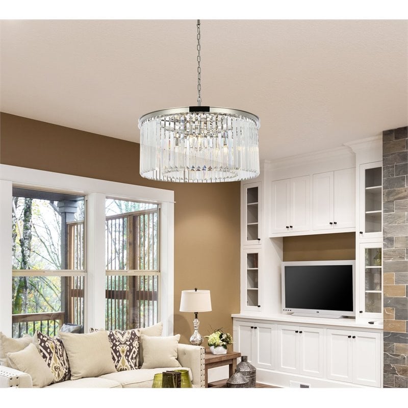 Urban Classic Sydney 8-Light Metal Royal Cut Chandelier in Nickel