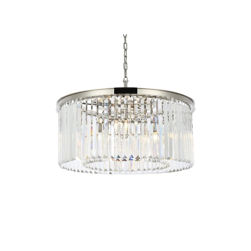 Urban Classic Sydney 8-Light Metal Royal Cut Chandelier in Nickel