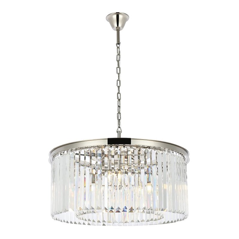 Urban Classic Sydney 8-Light Metal Royal Cut Chandelier in Nickel