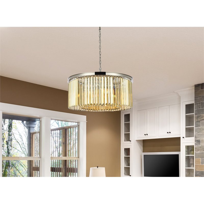 Urban Classic Sydney 8-Light Metal Royal Cut Chandelier in Polished Nickel
