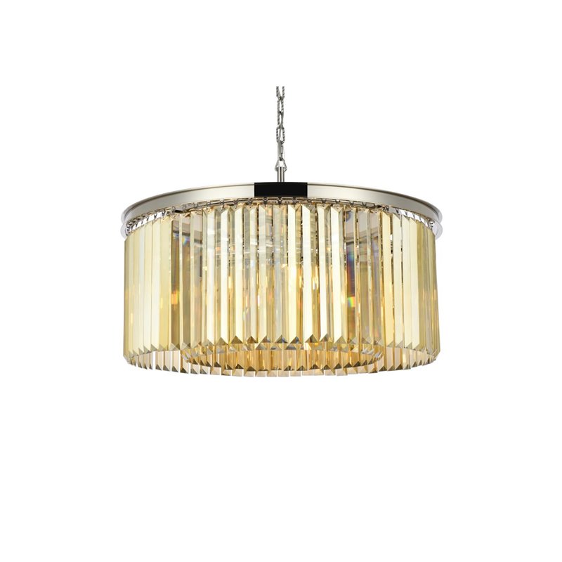 Urban Classic Sydney 8-Light Metal Royal Cut Chandelier in Polished Nickel