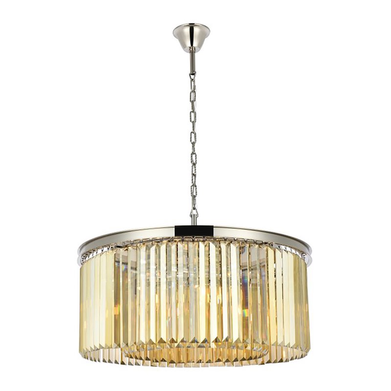 Urban Classic Sydney 8-Light Metal Royal Cut Chandelier in Polished Nickel