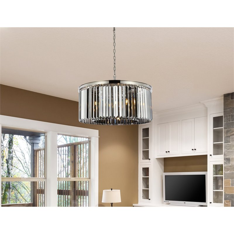 Urban Classic Sydney 8-Light Metal Royal Cut Chandelier in Polished Nickel