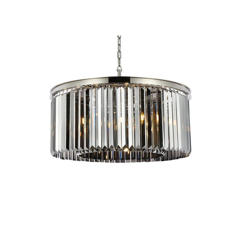 Urban Classic Sydney 8-Light Metal Royal Cut Chandelier in Polished Nickel