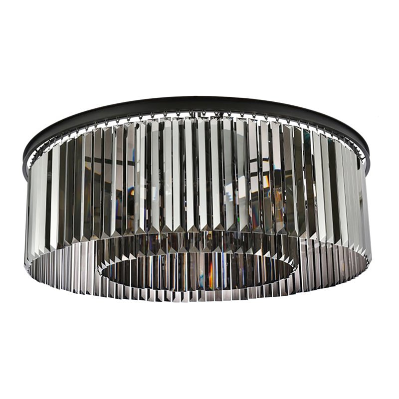 Urban Classic Sydney 10-Light Metal Royal Cut Flush Mount in Matte Black