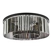 Urban Classic Sydney 10-Light Metal Royal Cut Flush Mount in Matte Black