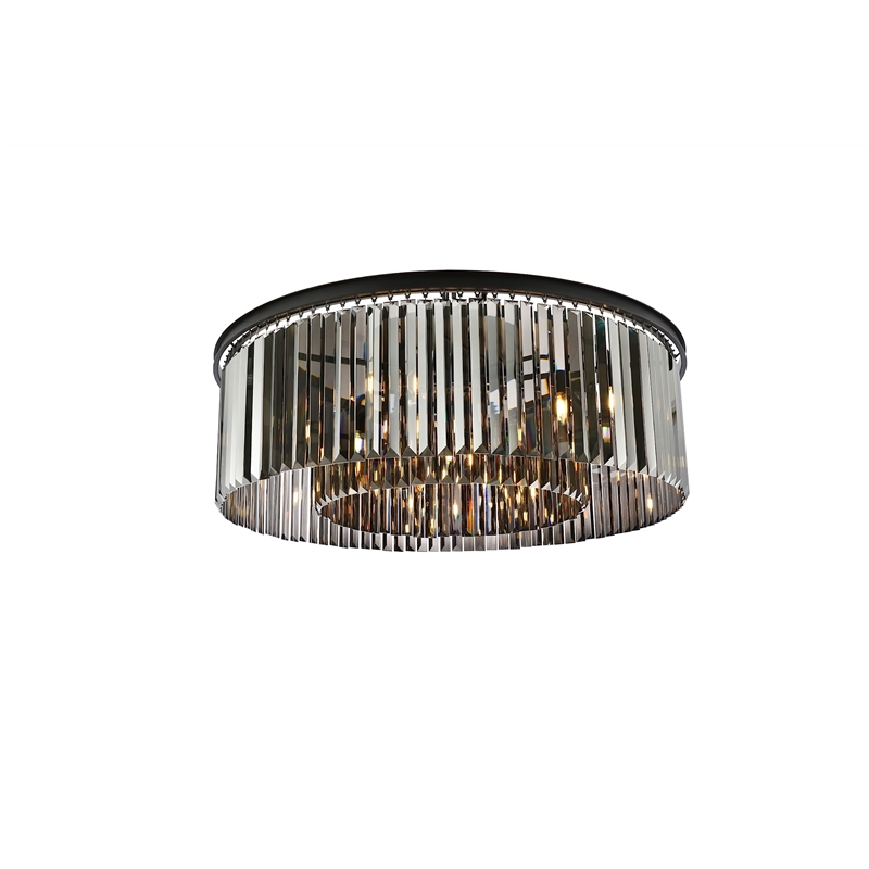 Urban Classic Sydney 10-Light Metal Royal Cut Flush Mount in Polished Nickel