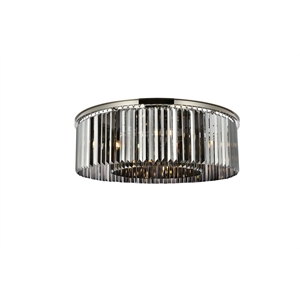 Urban Classic Sydney 10-Light Metal Royal Cut Flush Mount in Polished Nickel