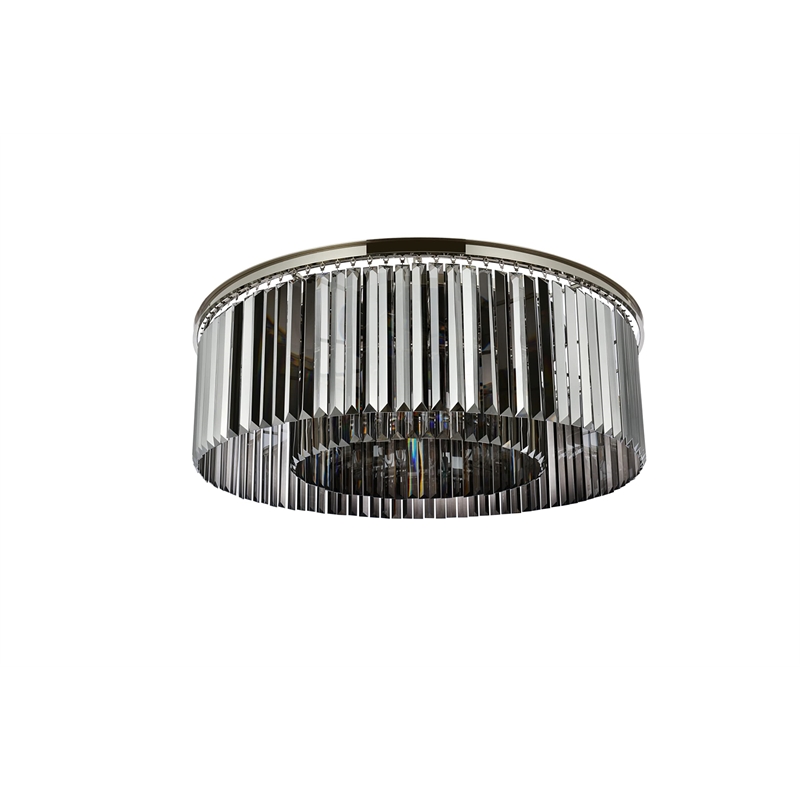 Urban Classic Sydney 10-Light Metal Royal Cut Flush Mount in Polished Nickel