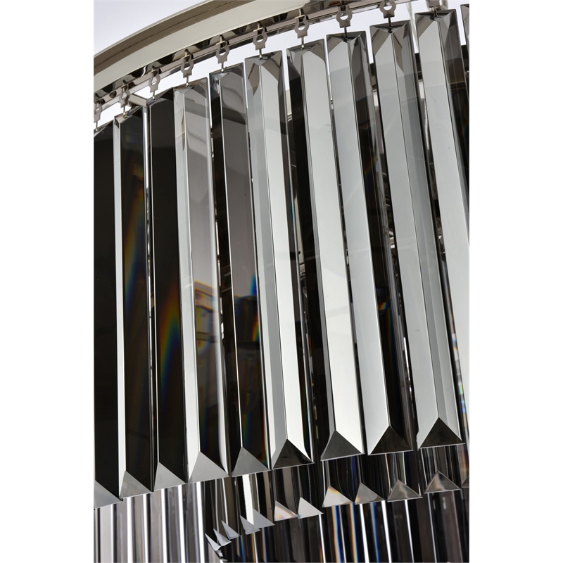 Urban Classic Sydney 10-Light Metal Royal Cut Flush Mount in Polished Nickel