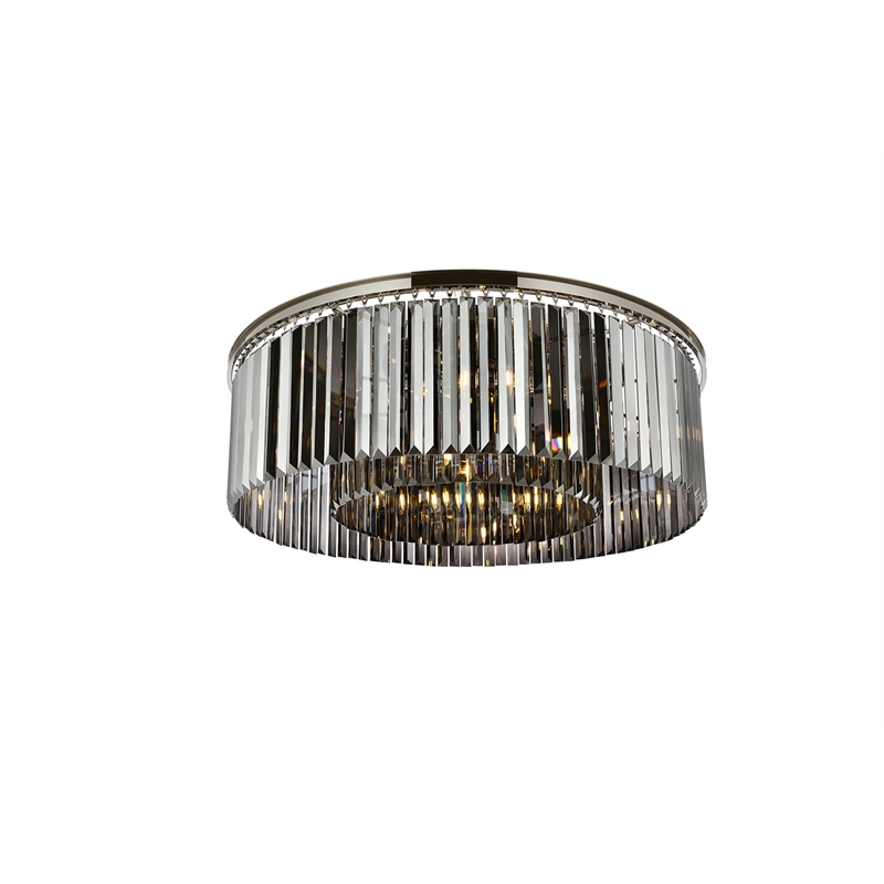 Urban Classic Sydney 10-Light Metal Royal Cut Flush Mount in Polished Nickel
