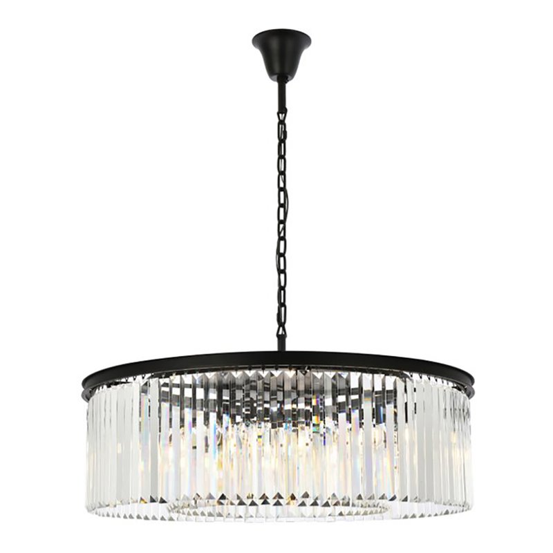 Urban Classic Sydney 10-Light Metal Royal Cut Chandelier in Matte Black