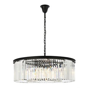 Urban Classic Sydney 10-Light Metal Royal Cut Chandelier in Matte Black