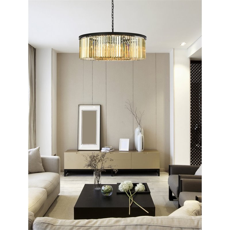 Urban Classic Sydney 10-Light Metal Royal Cut Chandelier in Matte Black