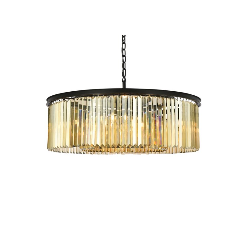 Urban Classic Sydney 10-Light Metal Royal Cut Chandelier in Matte Black