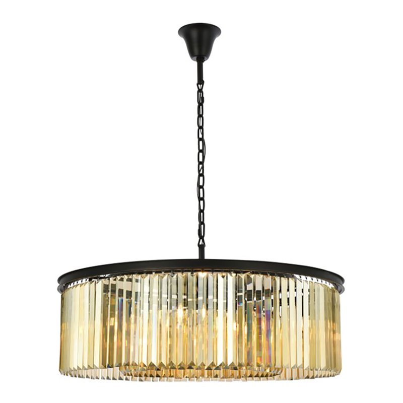 Urban Classic Sydney 10-Light Metal Royal Cut Chandelier in Matte Black