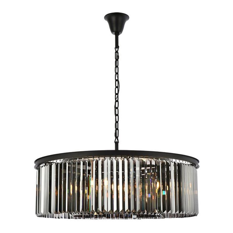 Urban Classic Sydney 10-Light Metal Royal Cut Chandelier in Matte Black