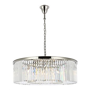 Urban Classic Sydney 10-Light Metal Royal Cut Chandelier in Polished Nickel