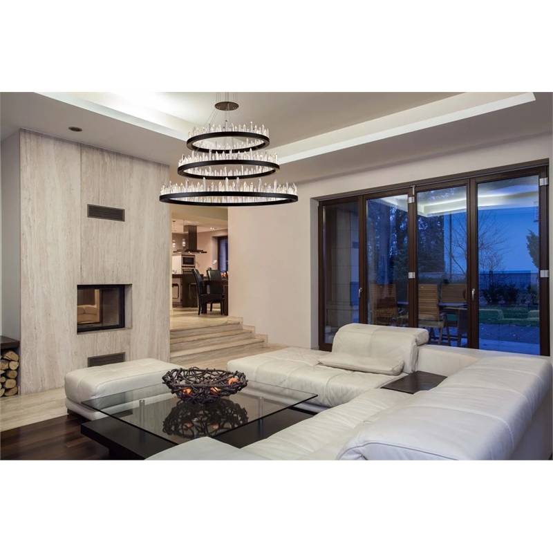 Urban Classic Malta 128-Light Metal Royal Cut Chandelier in Satin Dark Gray