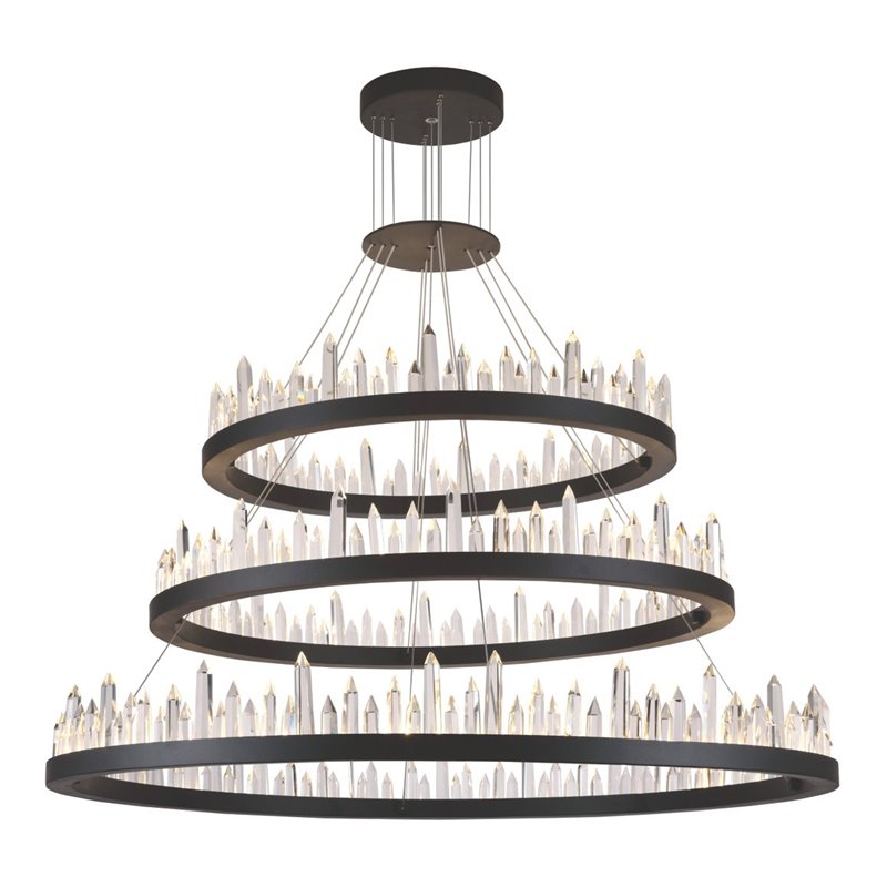 Urban Classic Malta 128-Light Metal Royal Cut Chandelier in Satin Dark Gray