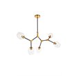 Urban Classic Cavoli 5-Light Metal Pendant in Light Antique Brass/Matte Black
