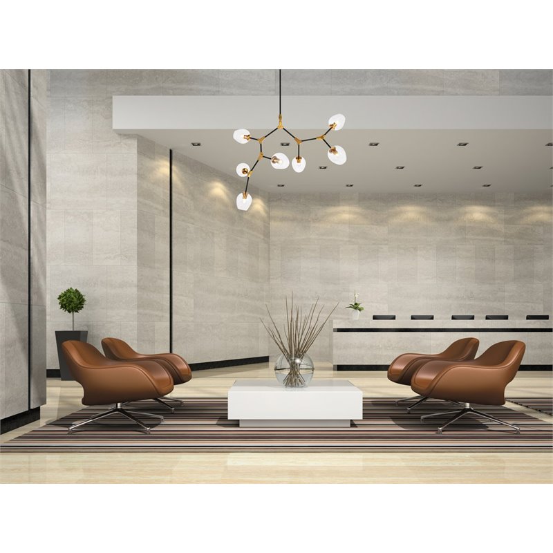 Urban Classic Cavoli 7-Light Metal Pendant in Light Antique Brass/Matte Black