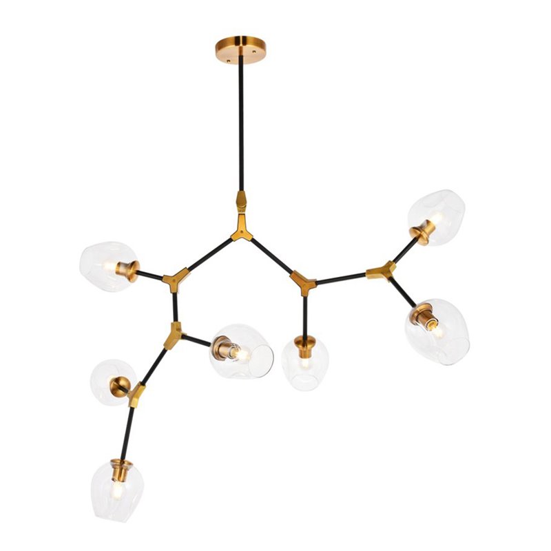 Urban Classic Cavoli 7-Light Metal Pendant in Light Antique Brass/Matte Black