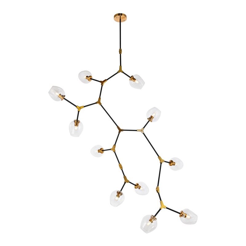 Urban Classic Cavoli 11-Light Metal Pendant in Antique Brass and Matte Black