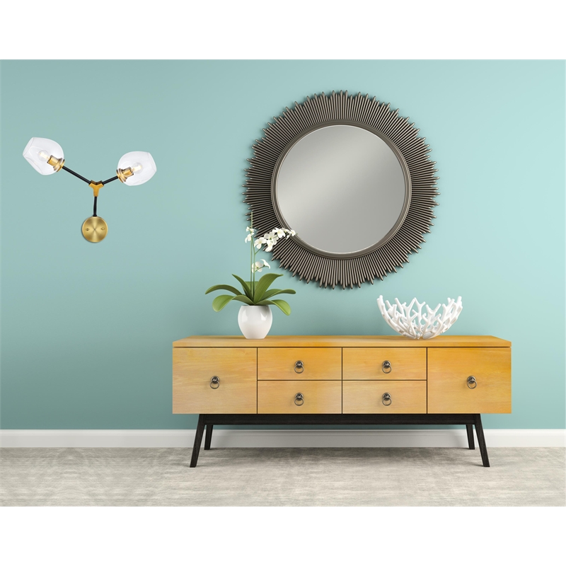 Urban Classic Cavoli 2 Light in Light Antique Brass and Flat Black Wall Sconce