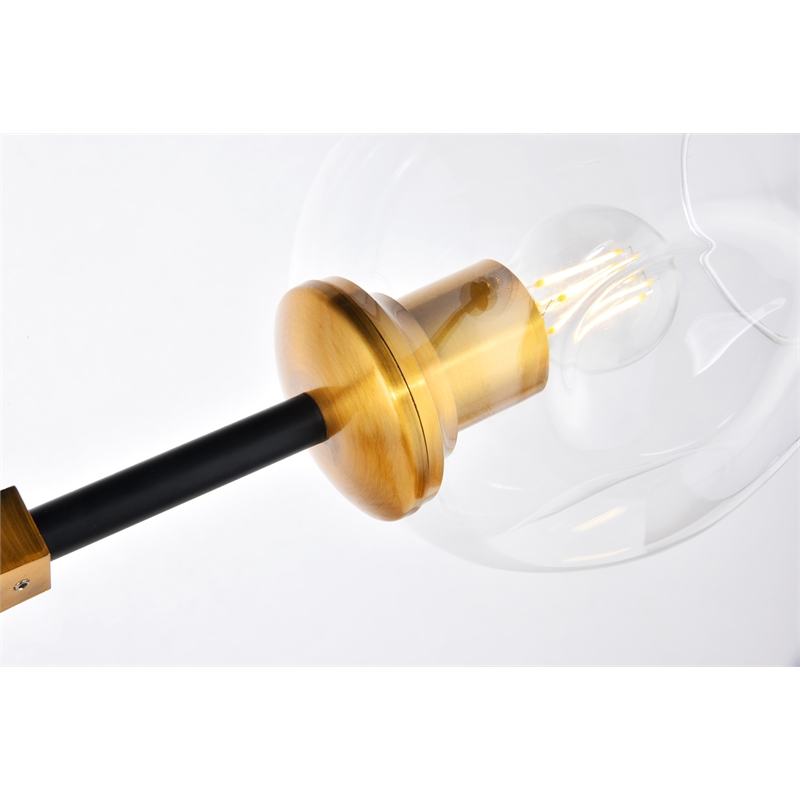 Urban Classic Cavoli 2 Light in Light Antique Brass and Flat Black Wall Sconce