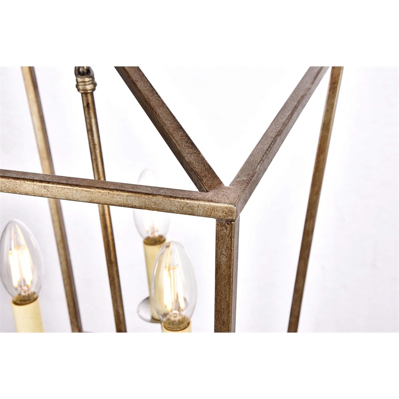 Living District Maddox 3-Light Transitional Metal Pendant in Vintage Silver