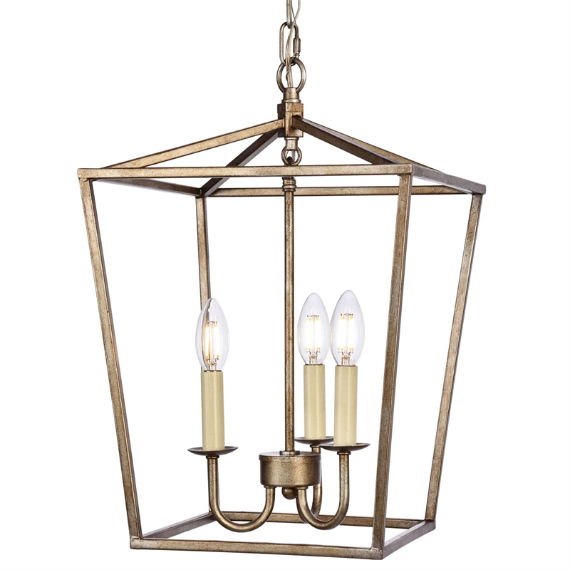 Living District Maddox 3-Light Transitional Metal Pendant in Vintage Silver