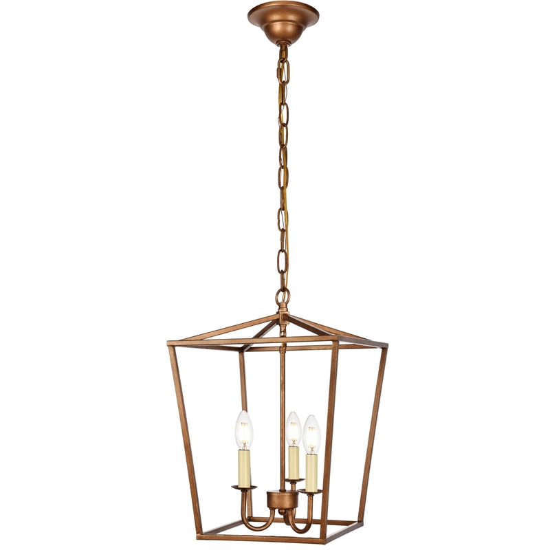 Living District Maddox 3-Light Transitional Metal Pendant in Vintage Silver