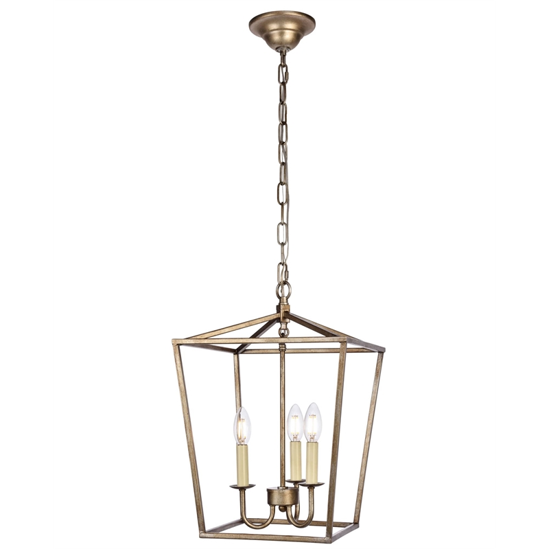 Living District Maddox 3-Light Transitional Metal Pendant in Vintage Silver