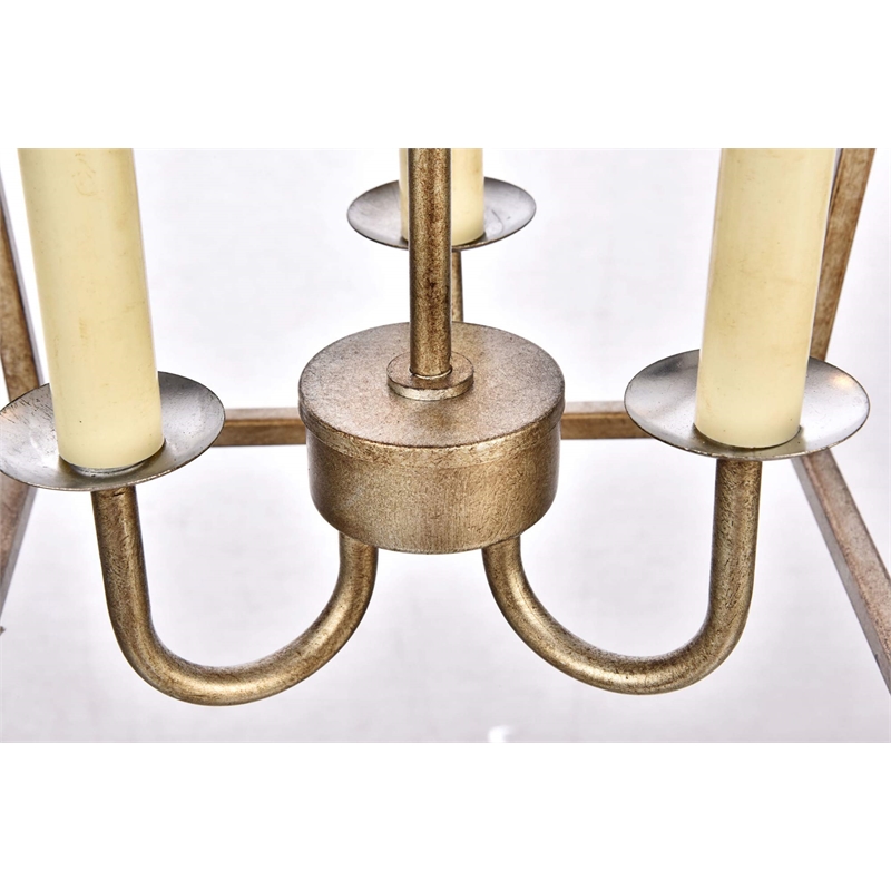 Living District Maddox 3-Light Transitional Metal Pendant in Vintage Silver