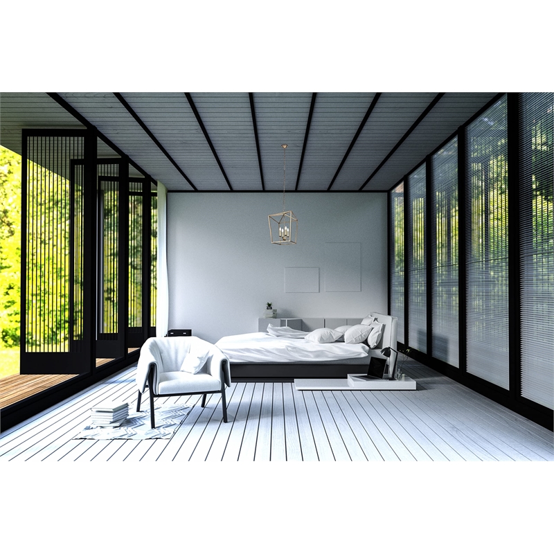 Living District Maddox 4-Light Transitional Metal Pendant in Black