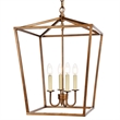 Living District Maddox 4-Light Transitional Metal Pendant in Vintage Gold