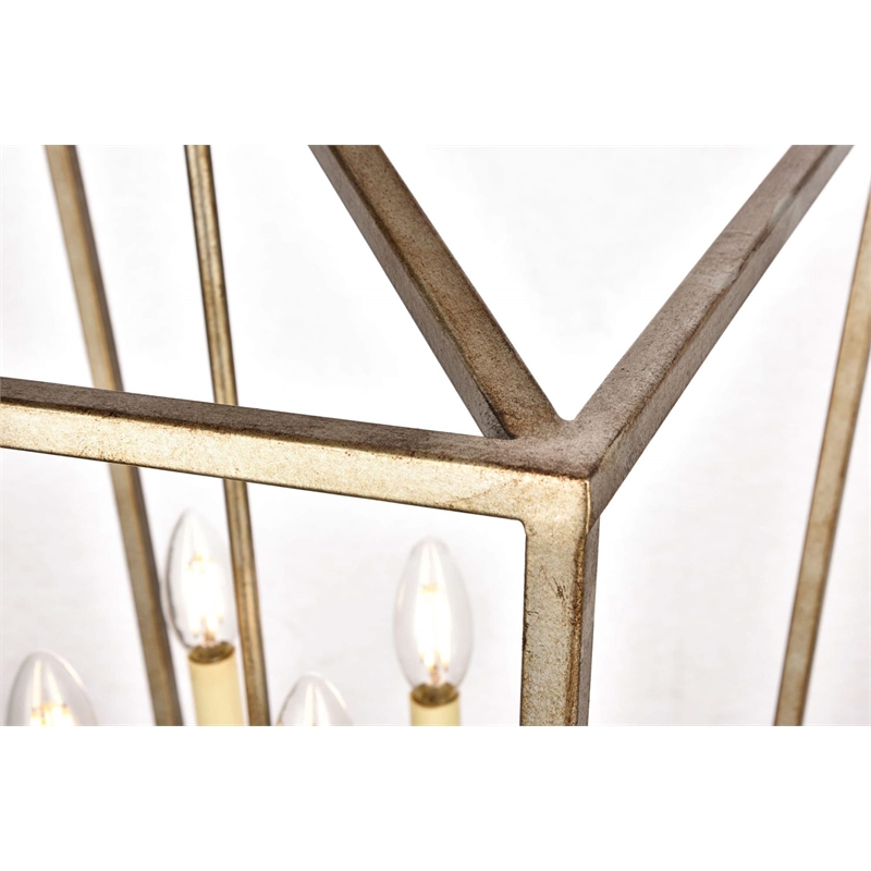 Living District Maddox 4-Light Transitional Metal Pendant in Vintage Silver