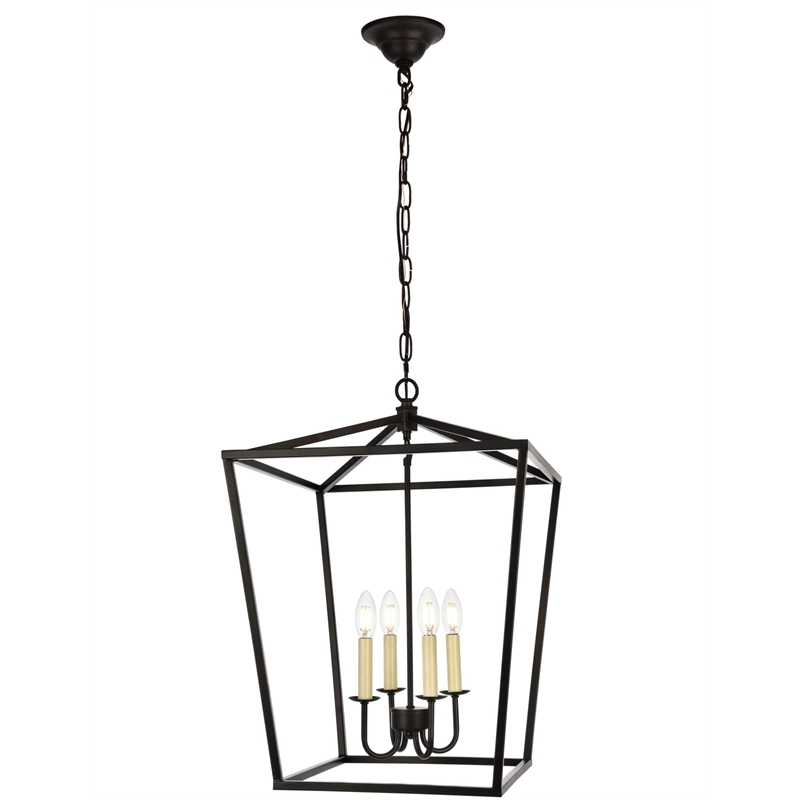 Living District Maddox 4-Light Transitional Metal Pendant in Vintage Silver