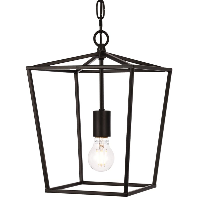 Living District Maddox 1-Light Transitional Metal Pendant in Black