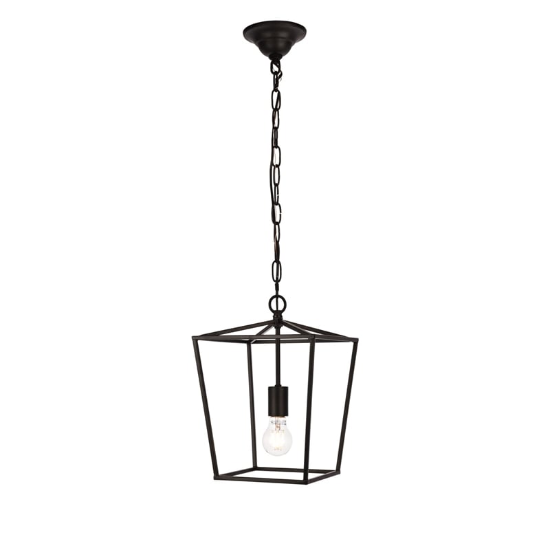 Living District Maddox 1-Light Transitional Metal Pendant in Black