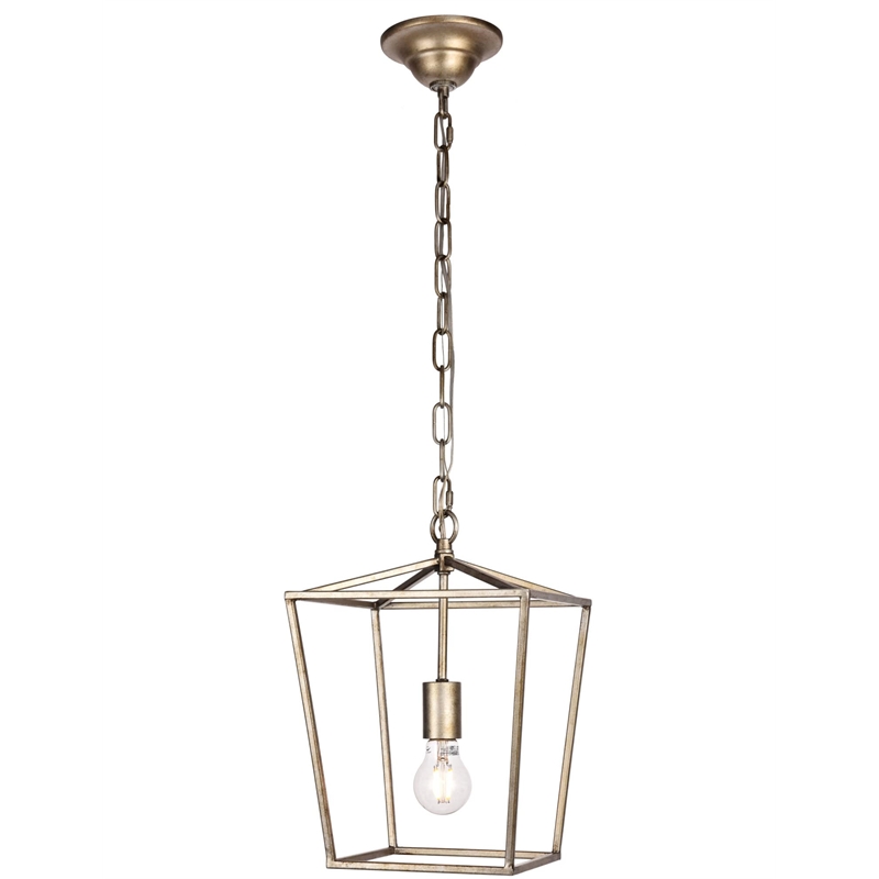 Living District Maddox 1-Light Transitional Metal Pendant in Vintage Gold