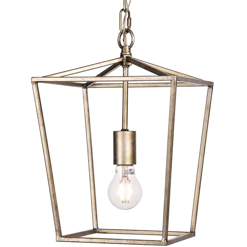 Living District Maddox 1-Light Transitional Metal Pendant in Vintage Silver
