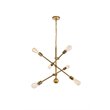 Living District Axel 6-Light Metal Pendant in Brass & Clear Finish